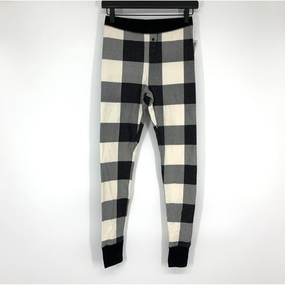 Old Navy Leggings Thermal Black Buffalo Plaid Print Pull On NWT - Picture 3 of 10